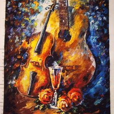 Процесс «"Гитара и скрипка" по картине Афремова.»