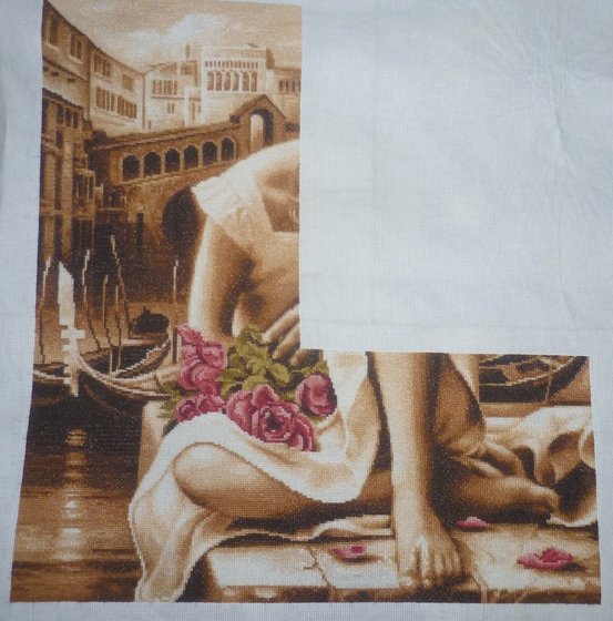 Этап процесса «"Розы Венеции" (Фантазия), по картине А. Брагинского "Консуэло"»