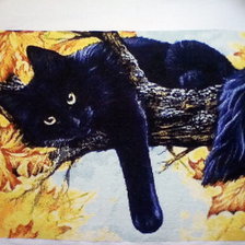 Процесс «Осенний котик. Автор схемы: Наталья Пышнограева»