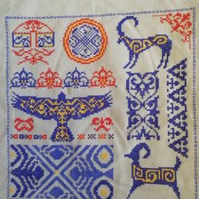 Процесс «Сэмплер стилизация казахского орнамента»