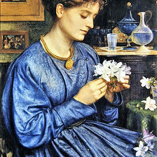 Схема вышивки «Девушка в синем платье»