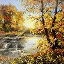 Процесс «Осень по картине Анны Булгару»